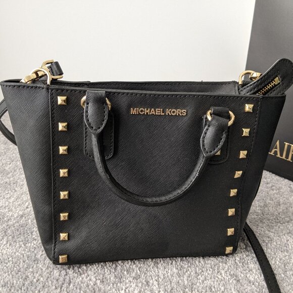 Michael Kors Gold Studded Bag - Picture 1 of 6